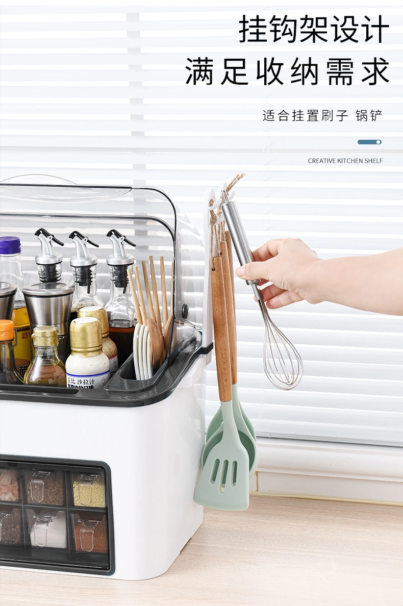 Kitchen Open Shelf Spice Multifunctional Seasoning Set Box Mix Tool Holder Rack