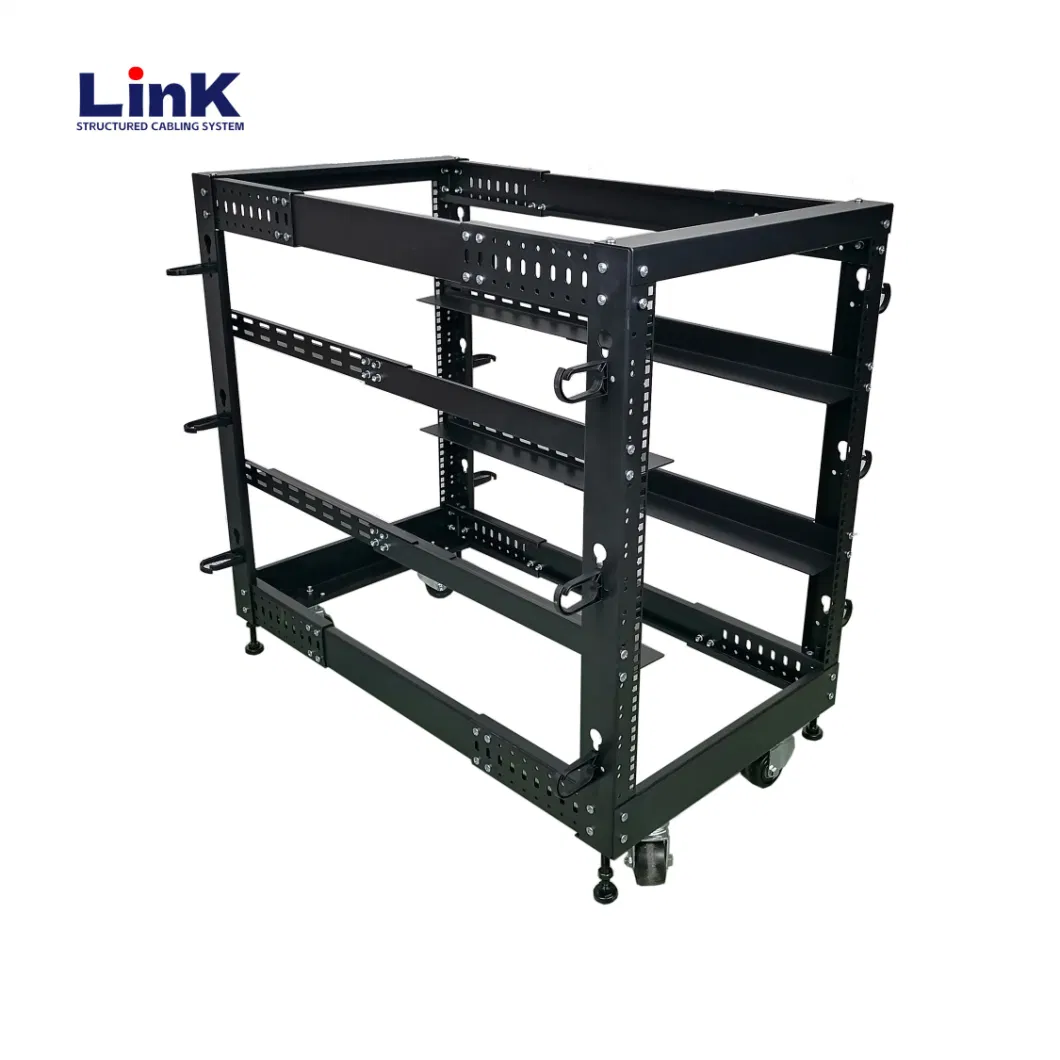 High Quality Data Center Open Frame Rack Server 9u 18u 22u Network Rack with Wheels